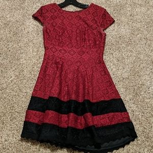 Red lace dress